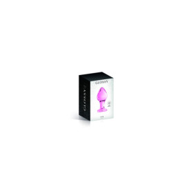 Plug anal boule en verre rose  n°31 Glossy 